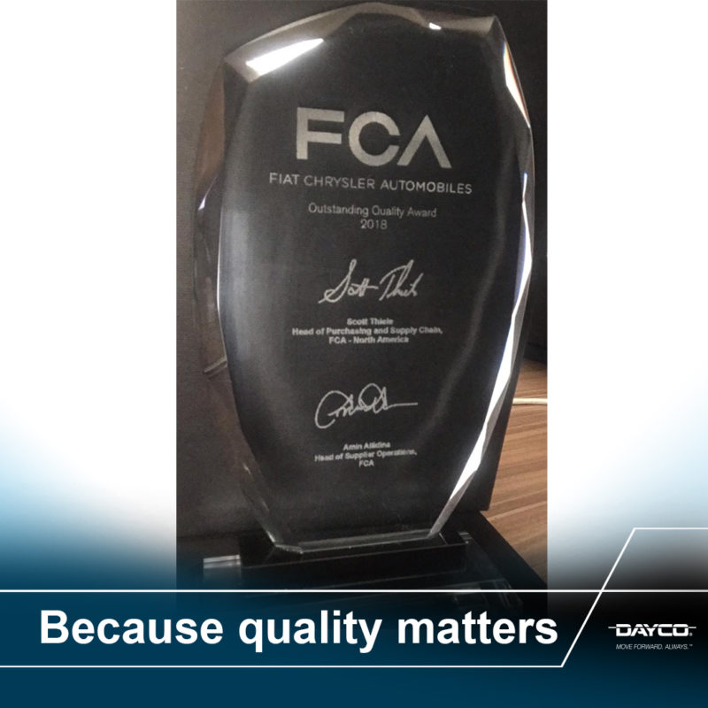 FCA Outstanding Quality Award